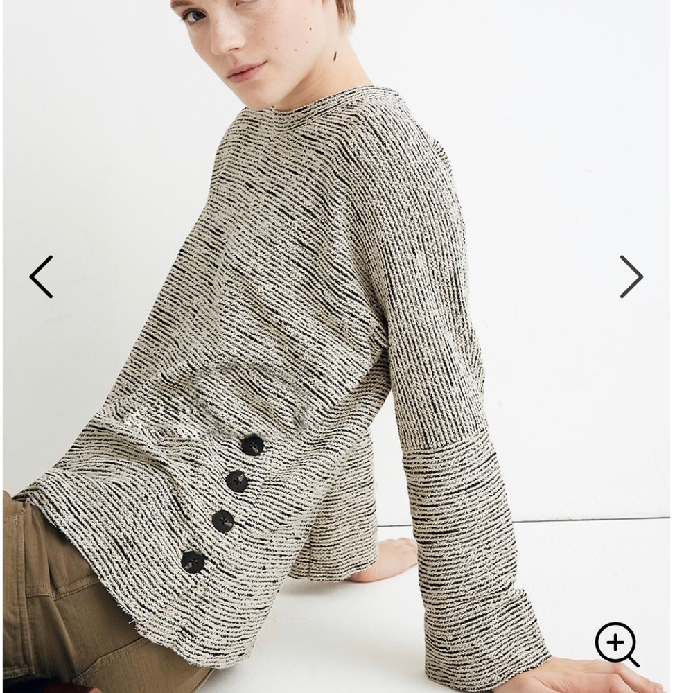 NWT Madewell Texture & Thread With Side Button Top